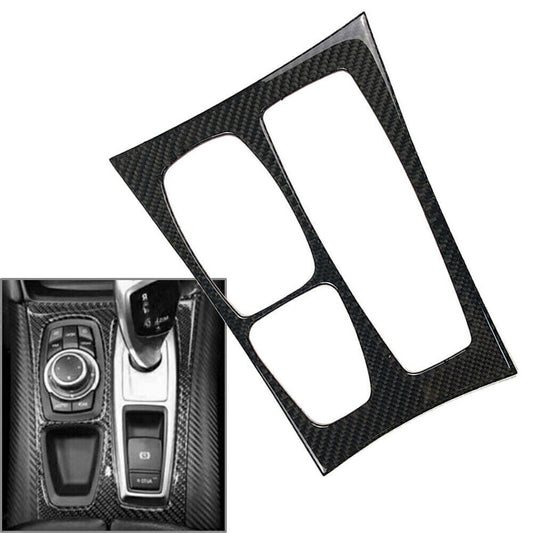 for BMW E70 X5 E71 X6 2008-13 RHD Carbon Fiber Car Gear Shift Box Panel Trim