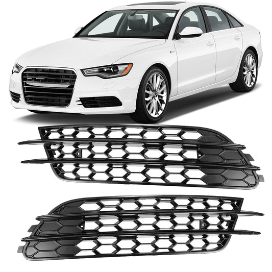 2¡Á F¨¹r for Audi A6 C7 2012-2015 L¨¹ftungsgitter Sto?f?nger Nebelscheinwerfer Gitter