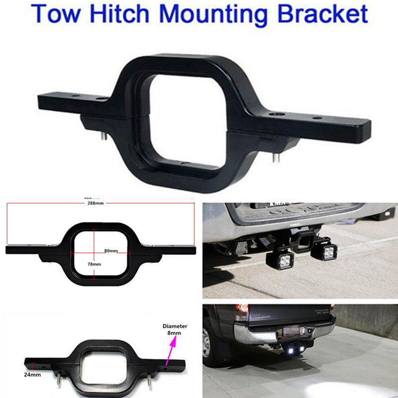 Car Offroad Back-up Reverse Search Light Tow Hitch Mount Bracket Dual LED Holder
