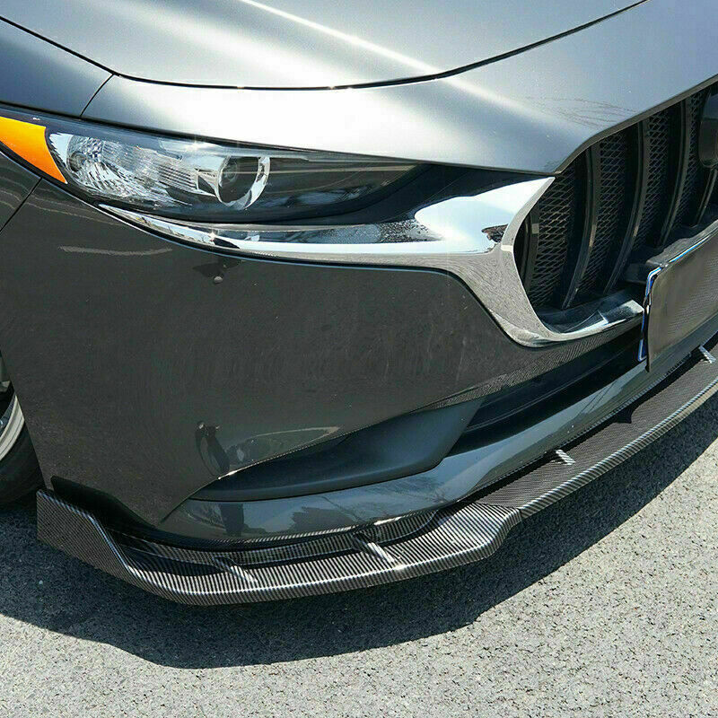 3P Carbon Fiber Front Bumper Chin Spoilers Protector for Mazda 3 Axela 2019-2022