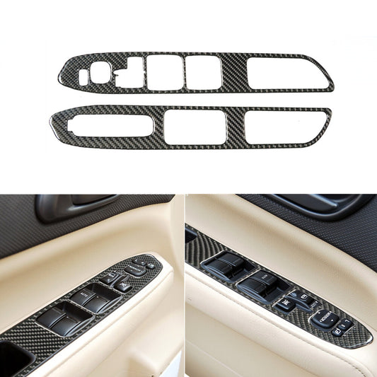 Carbon Fiber Front Window Switch Panel Trim Cover for Subaru Forester 2005-2008