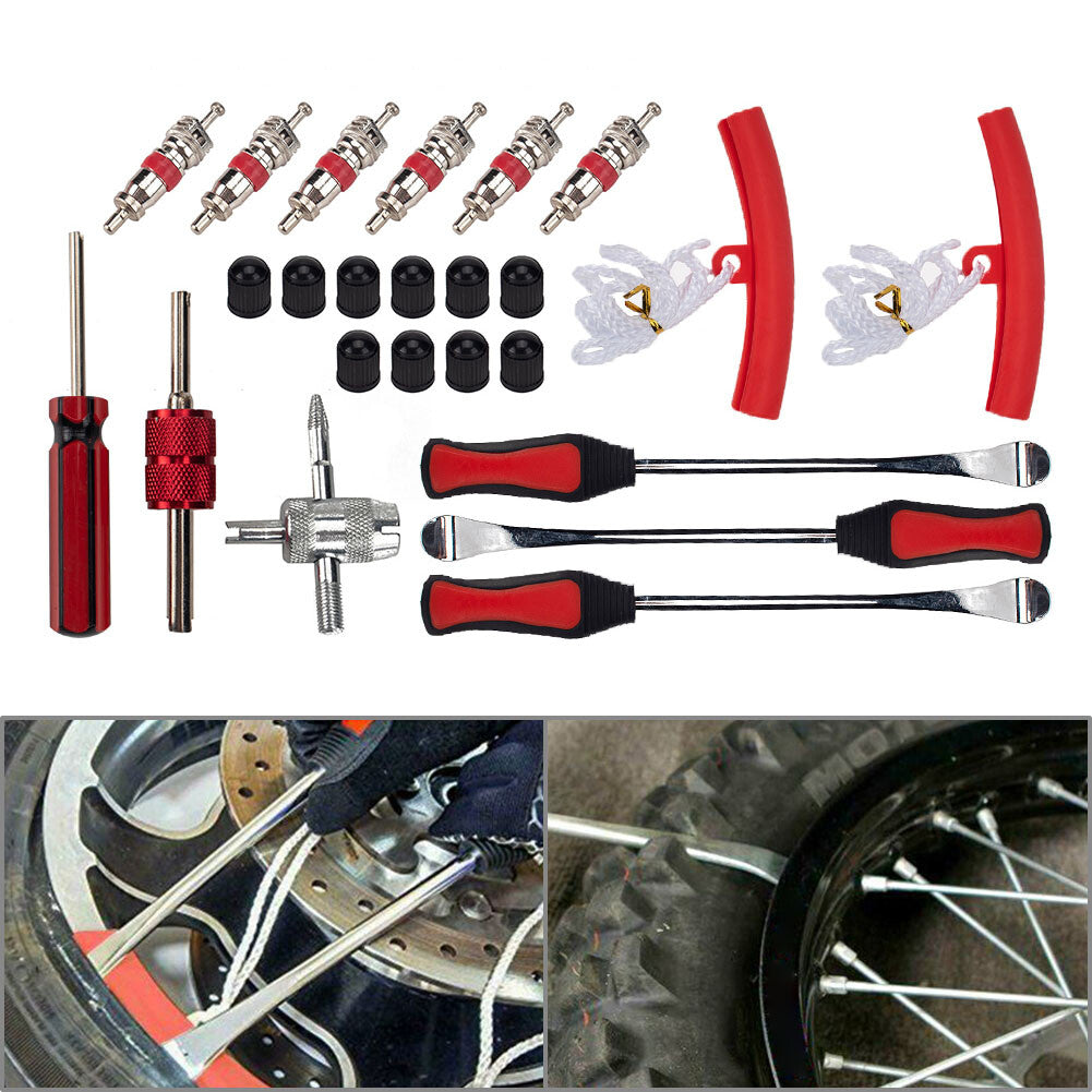 24Pcs Tire Lever Spoons Motorcycle Car Bike Tire Changing Tools Touring Kit