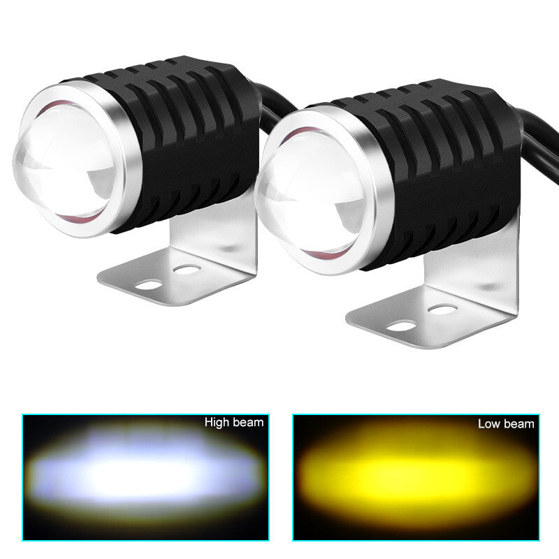 2X for Mini Motorcycle LED Work Light Yellow+White Fog Spot Light Driving Lamp ATV