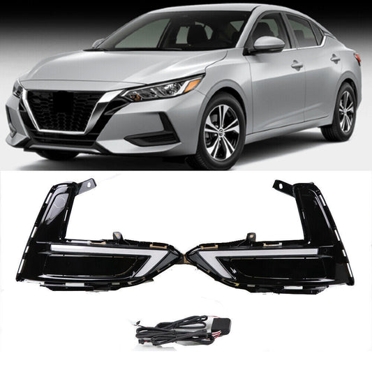 LED DRL Daytime Running Lights Fog Lamps Pair 3Color for Nissan Sentra 2020-2022