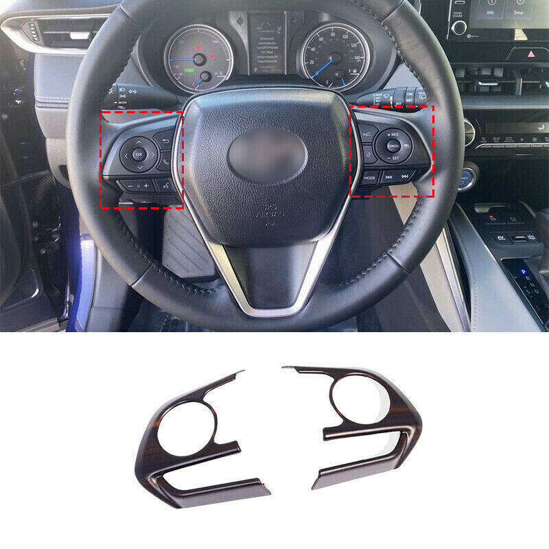 Steering Wheel Button Cover Trim 3p for Toyota Venza 2021-2023 Matte Wood Grain