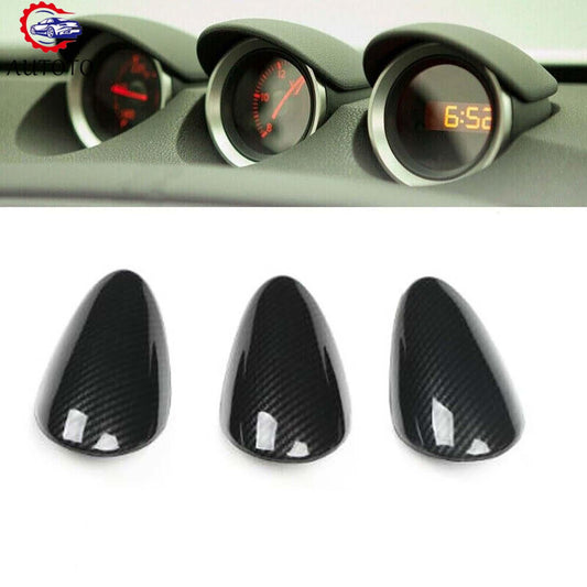 for Nissan 370Z Carbon Fiber ABS Pattern Interior Gauge Pad Cover Trim 2009-2020
