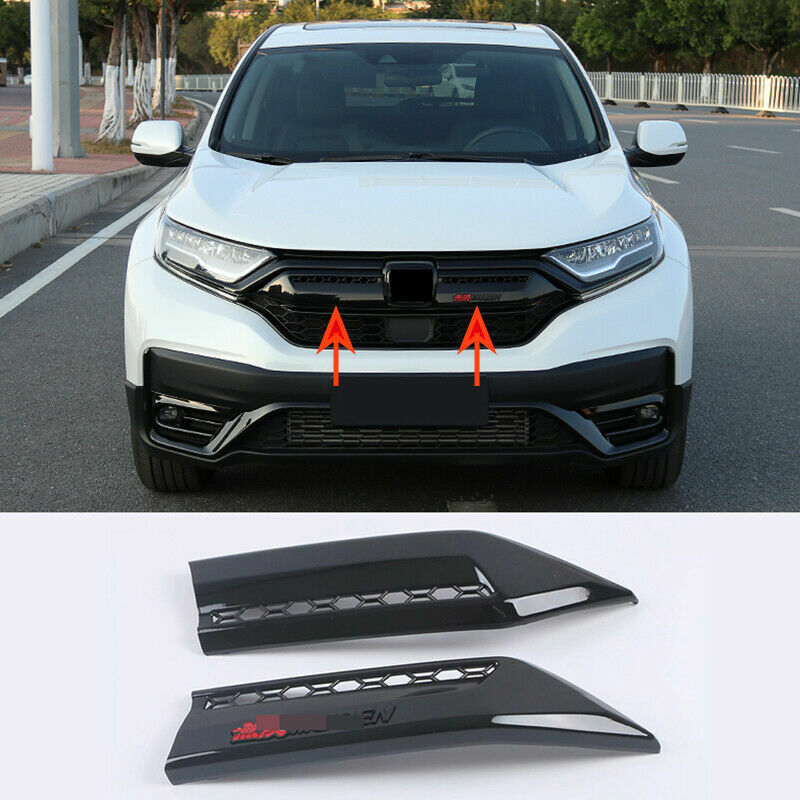 for Honda CR-V CRV 2020-2022 Glossy Black Front Bumper Grille Mesh Molding Trim