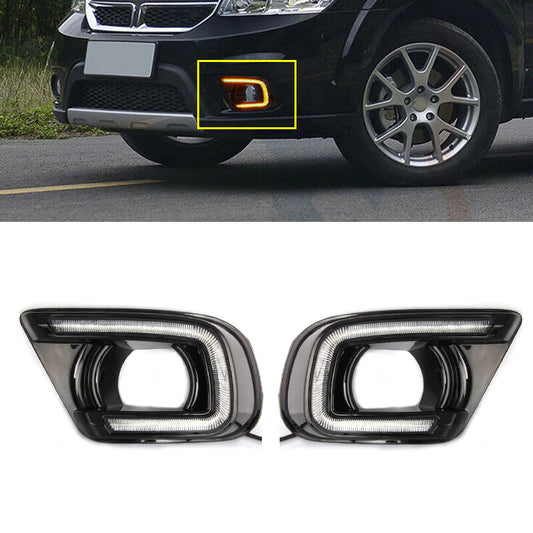 A pair of front bumper LED daytime running lights and fog lights are available for the for Dodge Journey 2015 - 17