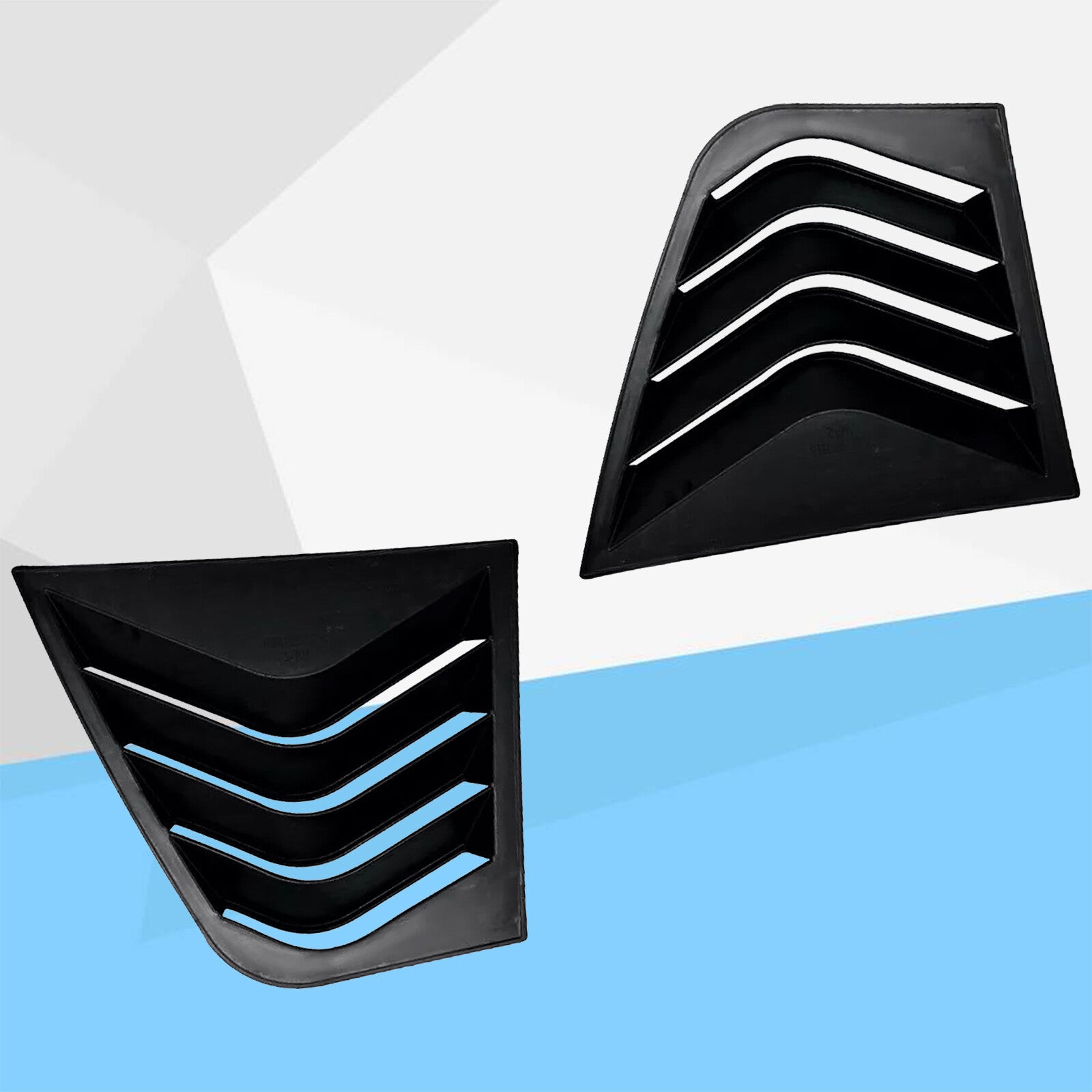 Gloss Black for KIA Stinger 17-23 Rear Window Quarter Glass Vent Louver Covel