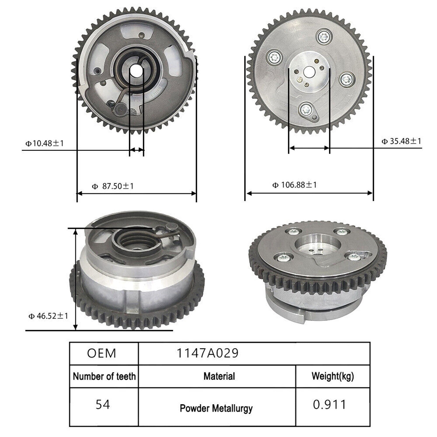 Engine Timing Camshaft Cam Gear for Mitsubishi Outlander 2.4L 1147A029