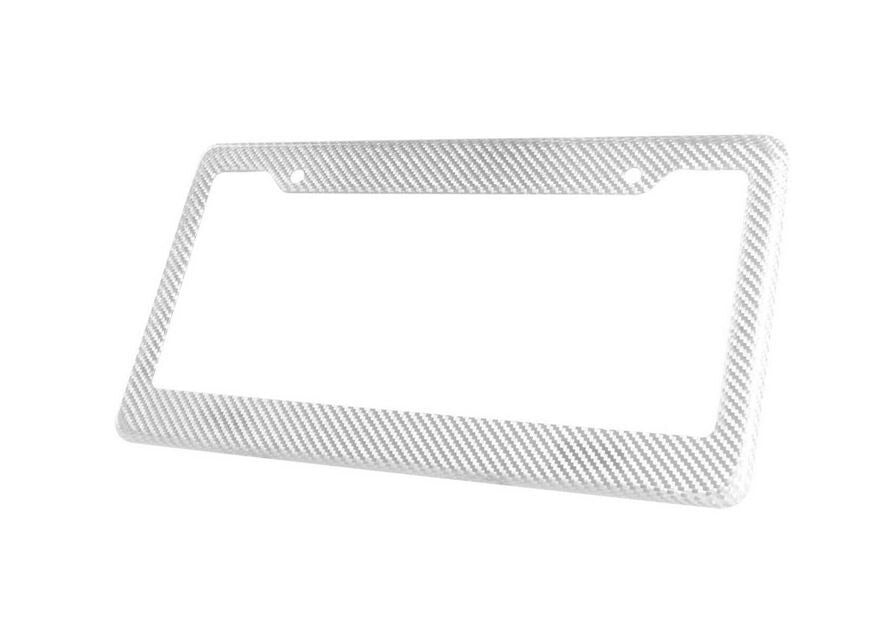 True silver carbon fiber rear cover for car license plate frame cover suitable for Subaru