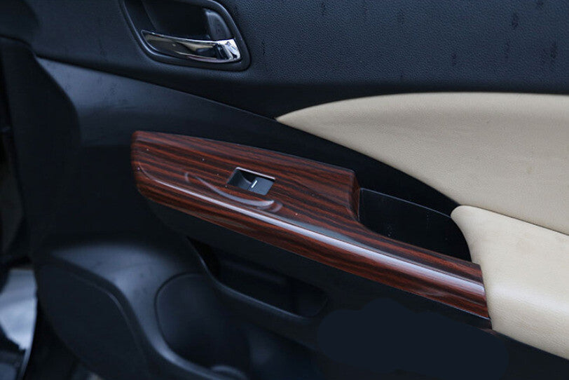 Glass Window Lifting Lock Panel Trim for Honda CR-V 2012-2016 Peach Wood Grain