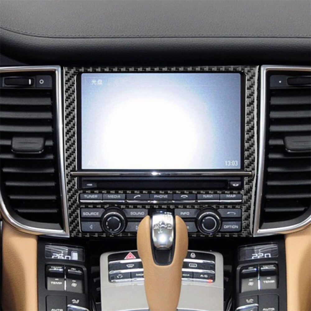 Carbon Fiber Car GPS Navigation Panel Cover Trim for Porsche for Panamera 2010-2016