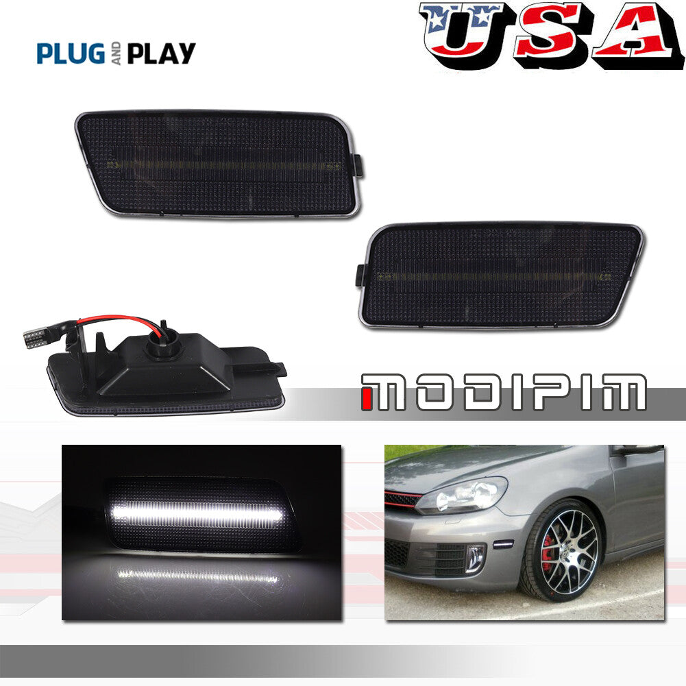 LED white front side marker lights are applicable to 2010-14 for Volkswagen MK6 for Golf /GTI.