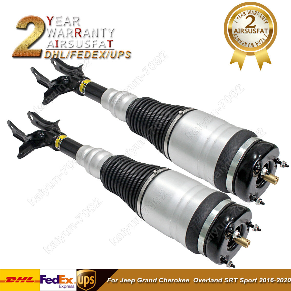 2x for Jeep Grand Cherokee Overland SRT Sport 16-20 Front Air Suspension Struts
