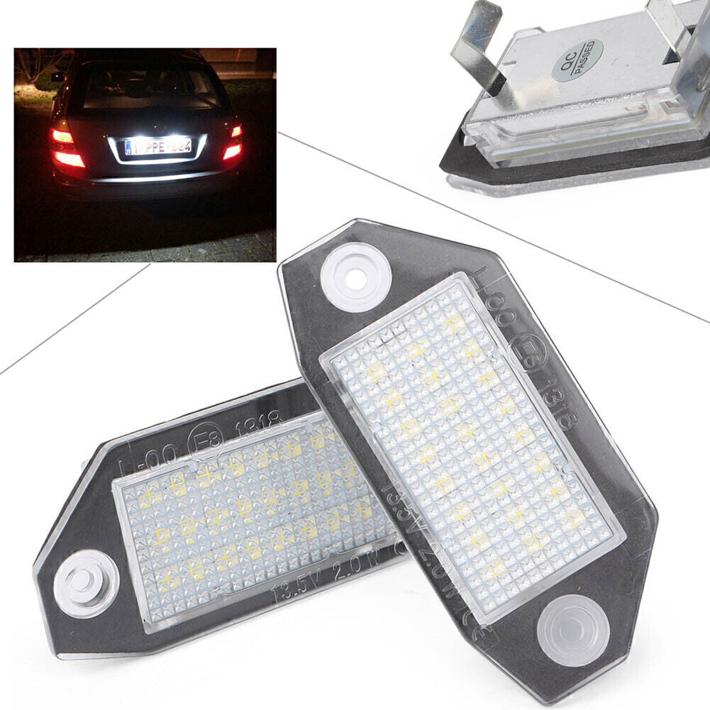 2pcs Car LED License Plate Number Lights Lamp Fit for FORD Mondeo MK3 2000-2007