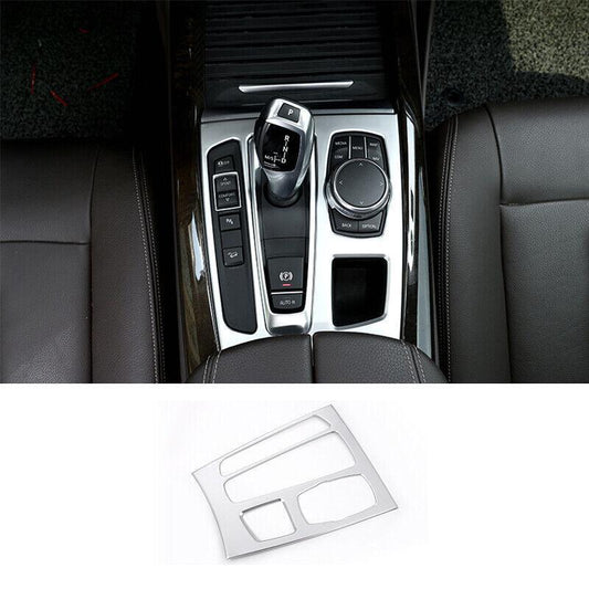 Central Console Gear Shift Cover Trim for BMW X5 X6 F15 F16 2014-2018 ABS Silver