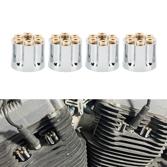 Spark Plug Screw Nut Head Bolt Engine Cover Cap Chrome Fit for Harley Twin Cam 1999+