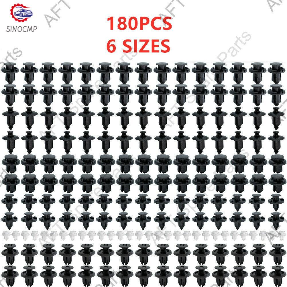 180Pcs Trim Panel Clips Bumper Fender Fastener Push Rivet Fits for HONDA for CIVIC