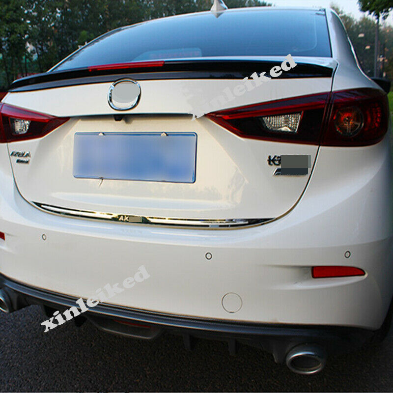 Stainles Rear Trunk Tail Gate Door Cover Trim for Mazda 3 AXELA Sedan 2014-2018