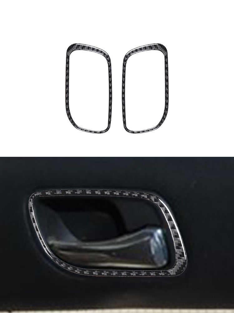 2X Rear Inner Door Handle Frame Trim Panel Carbon Fiber for Acura TSX 2003-2008