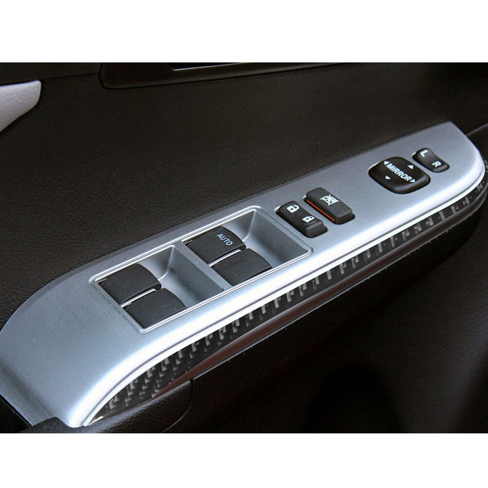 4x Carbon Fiber Car Window Lock Lift Panel Frame Trim for Toyota for Camry 2012-2014