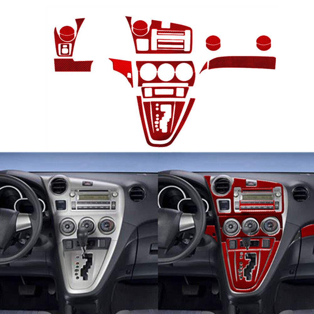 23X Red Carbon Fiber Center Console Panel Cover Trim for Toyota Matrix 2009-2014