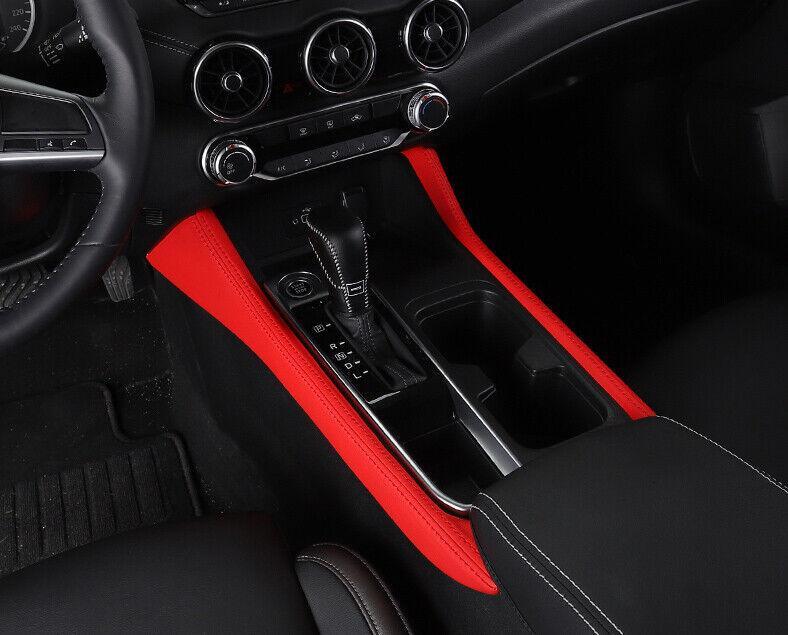 for Nissan Sentra Sylphy 2020-2022 Red Leather Console Gear Shift Both Side Trim