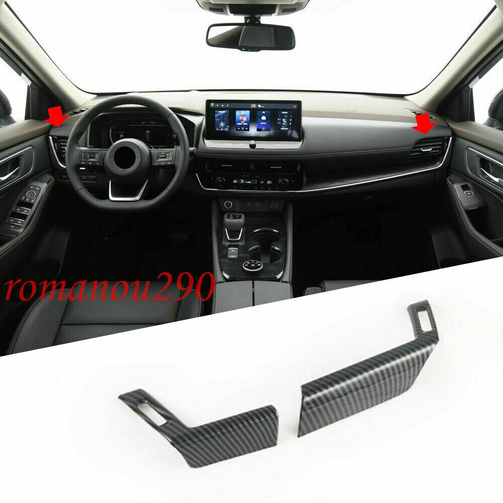 5X for Nissan Rogue 2021-2023 Carbon Color ABS Dashboard Air Outlet Cover Trim
