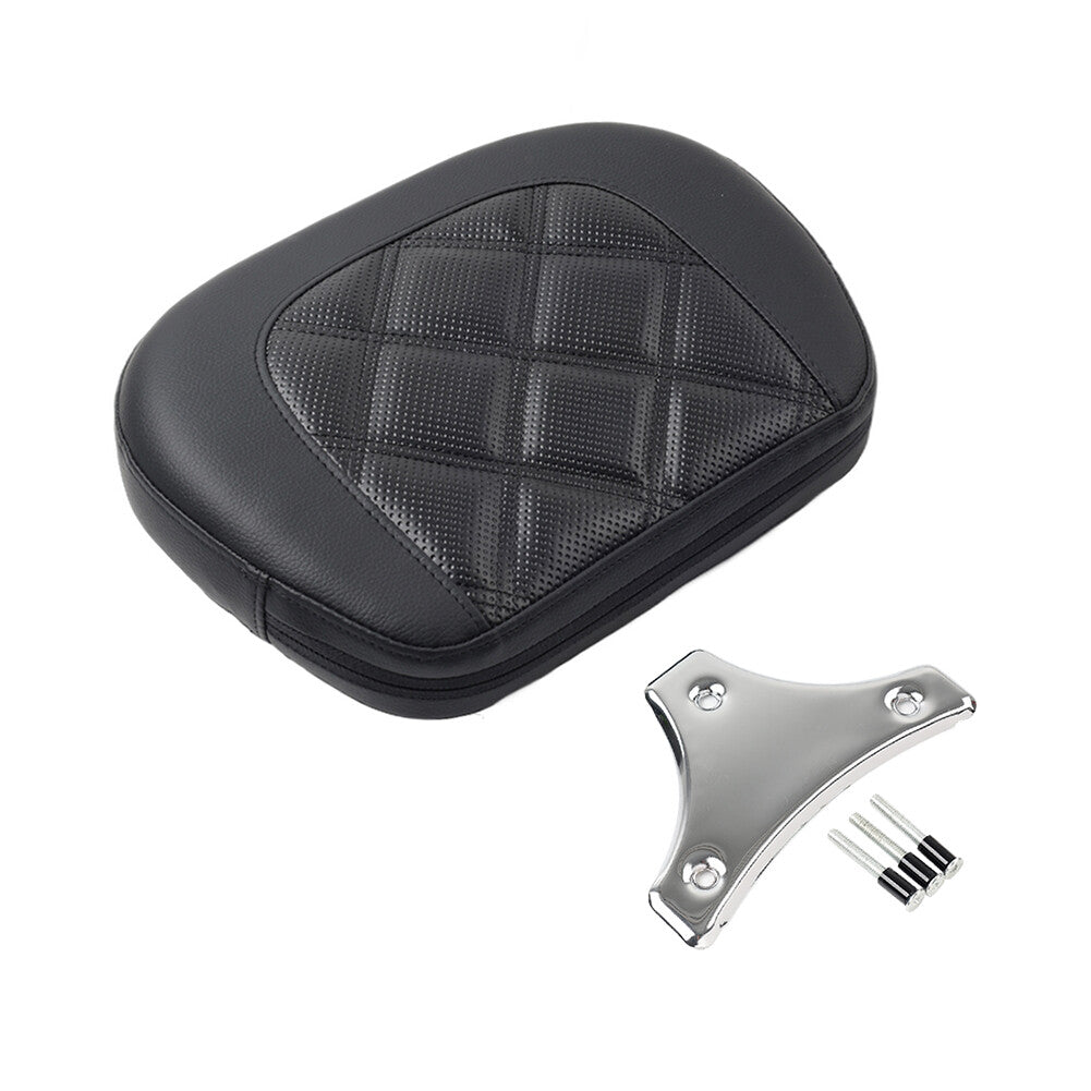 Black Stitching Passenger Sissy Bar Backrest Pad Bracket for Harley Street Glide