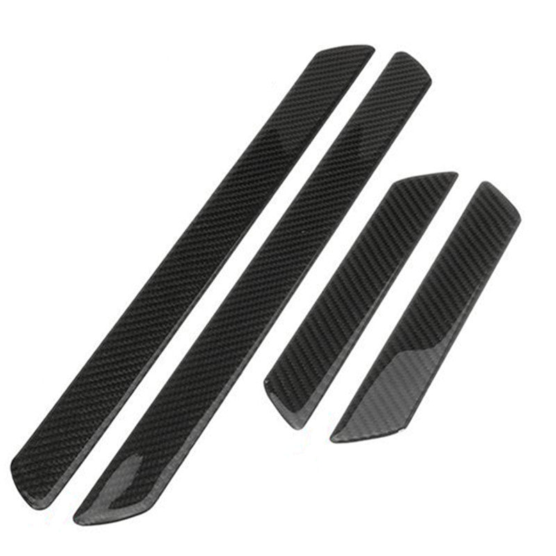4x Car Carbon Fiber Scuff Plate Door Sill Pedal Cover Panel Step Protector Strip
