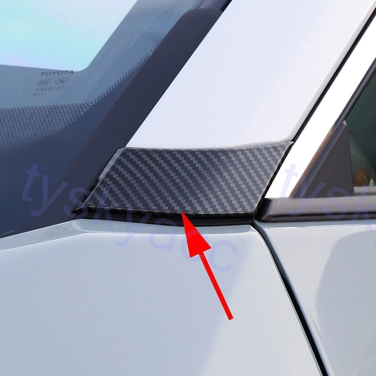 4X for Toyota RAV4 2019-23 Car Rear Door Window C Pillar Post Frame Accessories