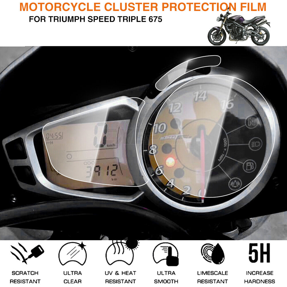 Cluster Scratch Protection Film Screen Protector for Triumph Speed Triple 675