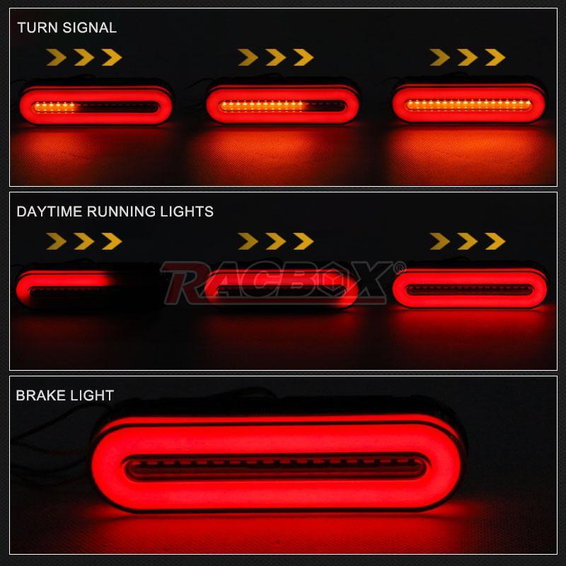 Motorcycle LED Running Brake Stop Turn Signal Flowing Tail Light Bar For ATV UTV