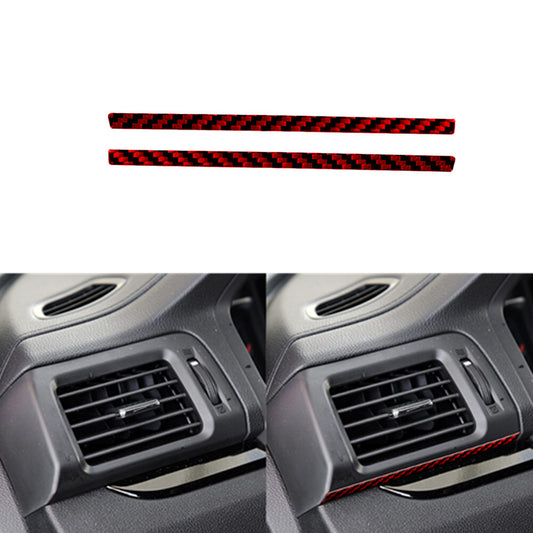2X Red Carbon Fiber Front Door Air Vent Below Trim for Honda Ridgeline 2017-2020