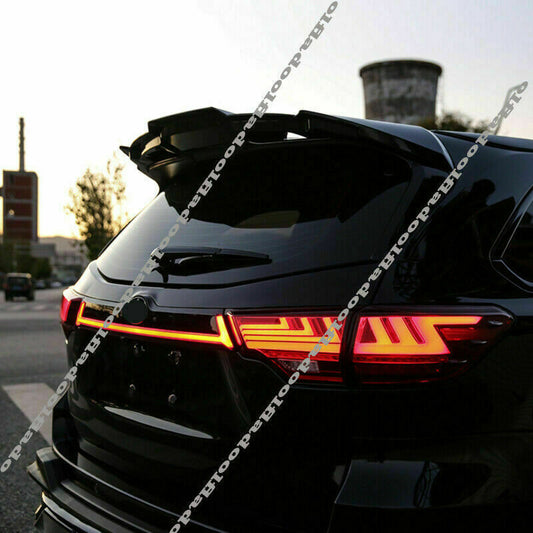 1X Black Rear Roof Window Lip Decor Wing Spoiler for Toyota Highlander 2014-2019
