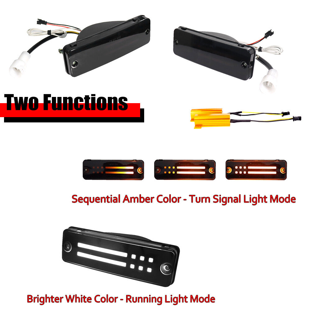 2-piece smoke front bumper turn signal light for 84-88 for Toyota 4Runner Pickup