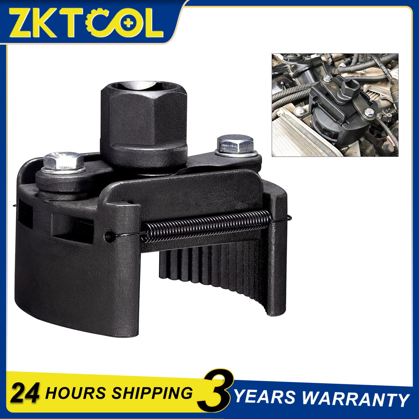 Adjustable Oil Filter Wrench Removal Tool 2.36-3.15 inch (60mm-80mm) 1/2 Drive