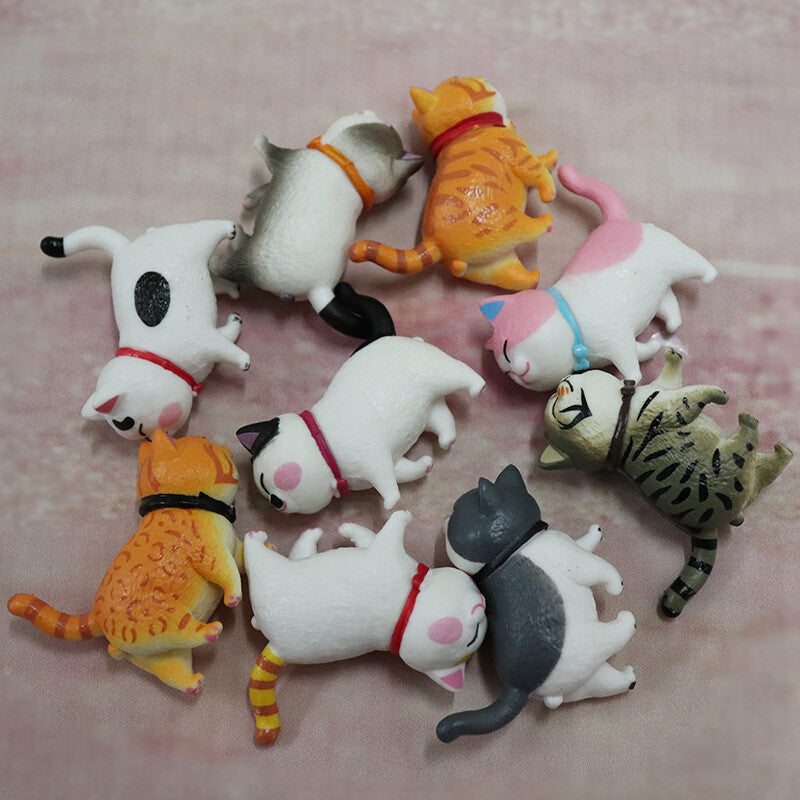 9Pcs 360¡ã Head Rotated Landscape Model Cute Kitty Ornaments Car Decoration