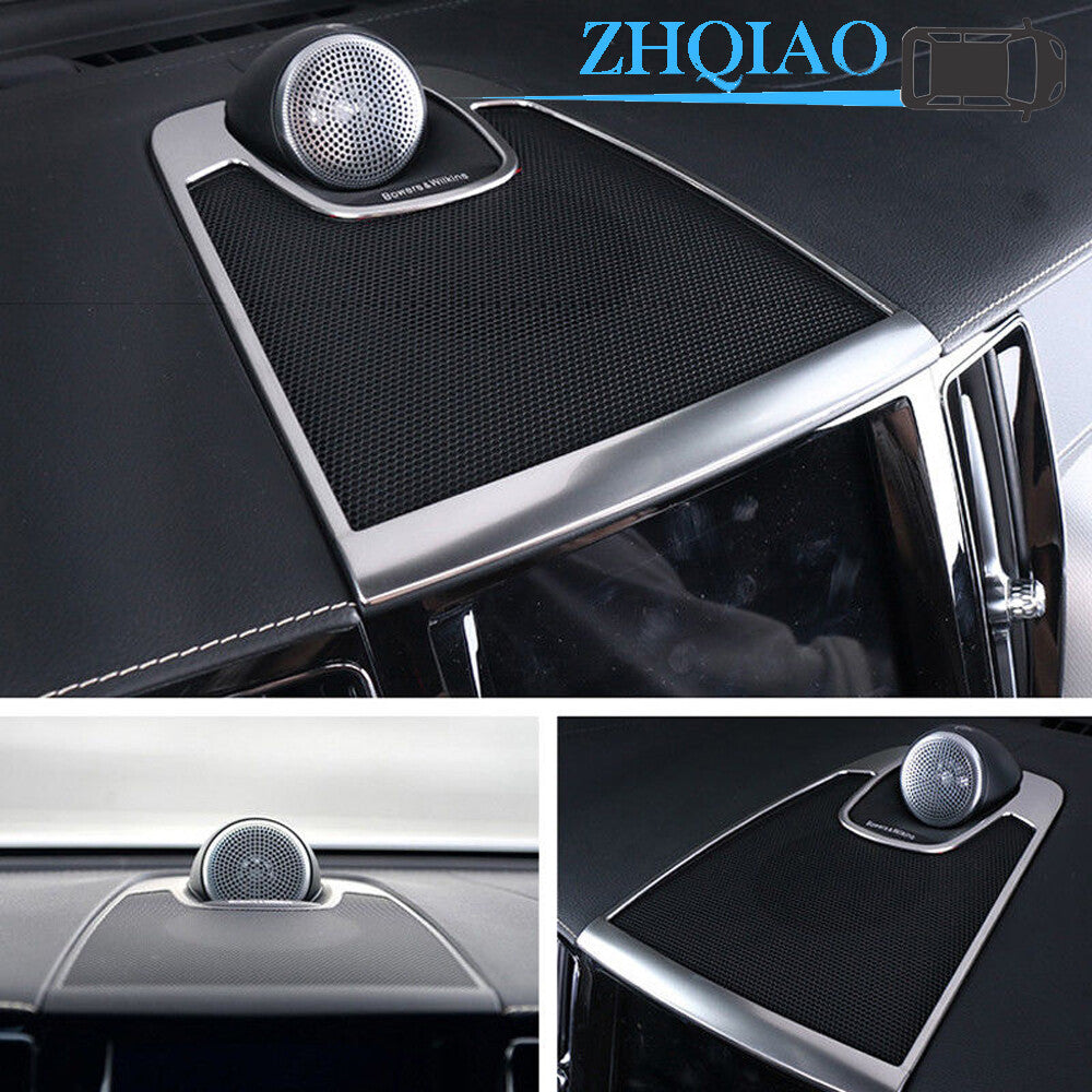 Stainless Steel Interior Middle Speaker Ring Cover Trim Fit for Volvo XC60 2018-2019