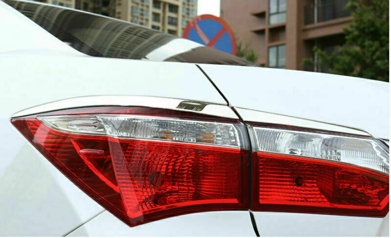4X for Toyota for Corolla 2014-2018 Tail Light Rear Lamp Chrome Strips Trim Cover