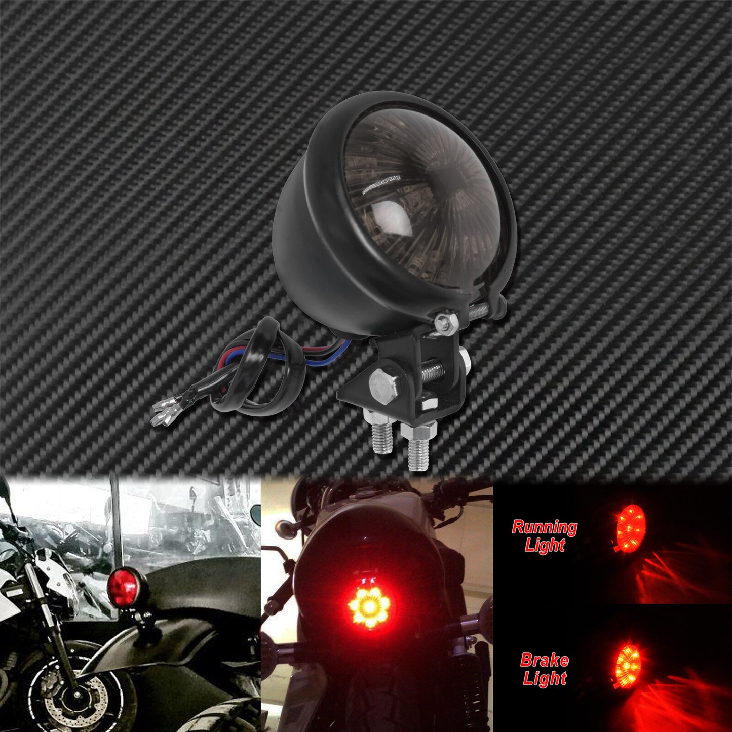 Motorcycle Rear Fender Tail Running Brake Stop Light Lamp Fit for Harley Bobber