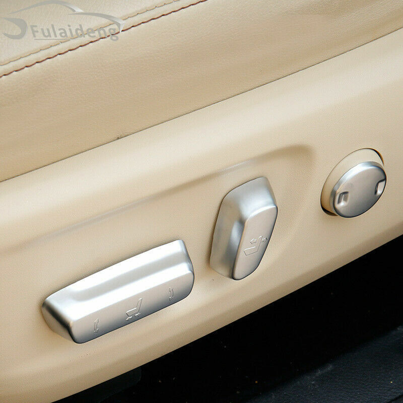 for Toyota Highlander 2014-19 Silver Inner for Seat Adjust Handle Button Cover Trim