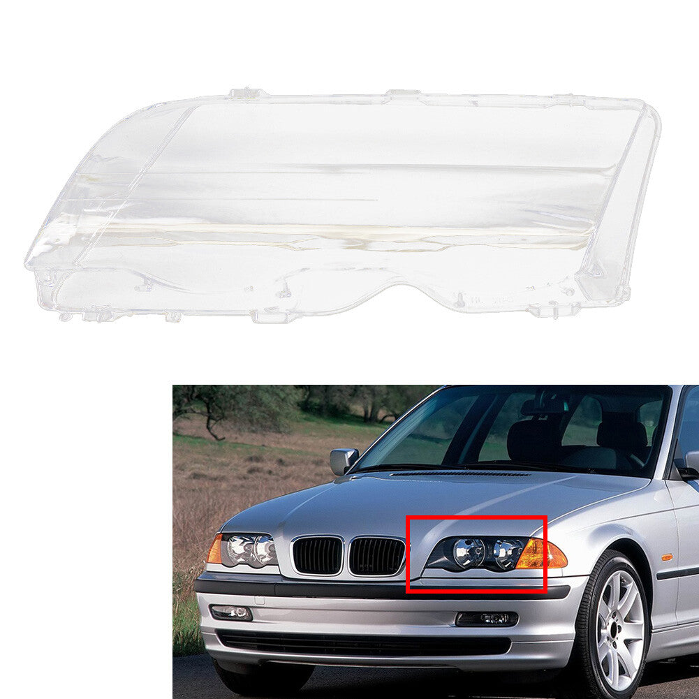 Car Front Headlight Lens Cover for BMW 3 Series E46 4 Door Sedan 1998-2001 Left