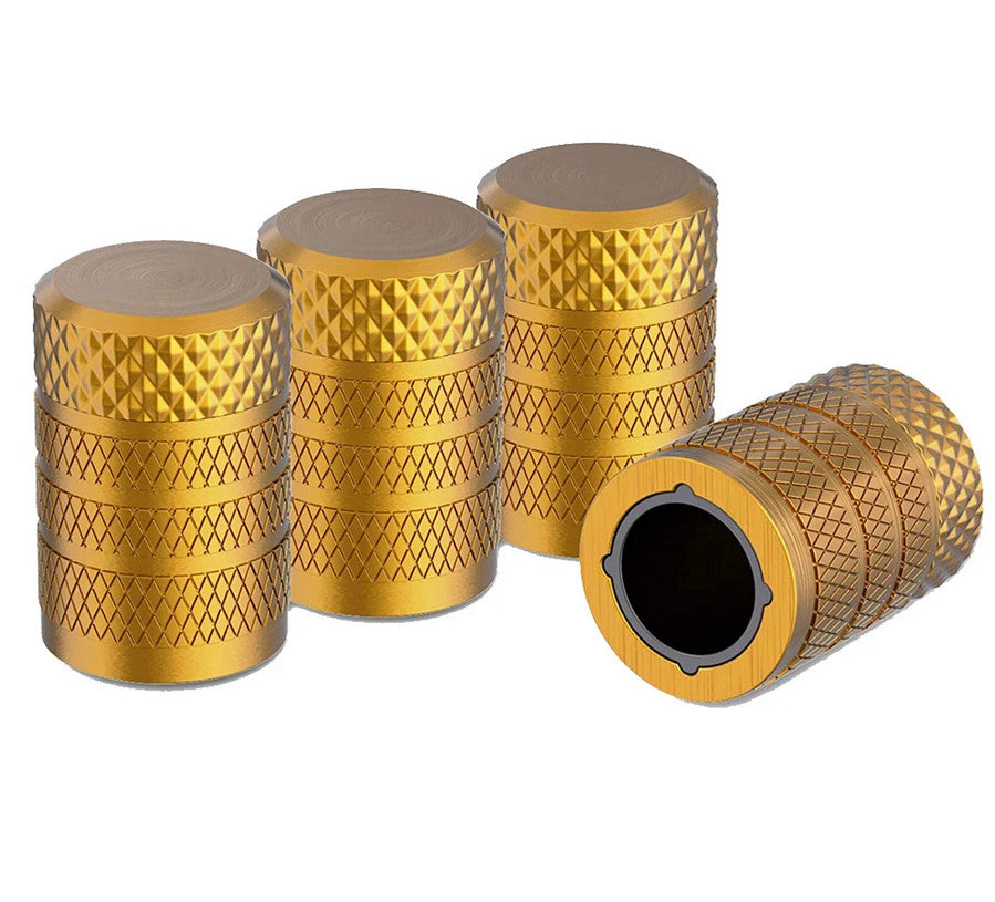 4-piece car tire valve cover rod air dust cover, gold universal, suitable for Toyota .