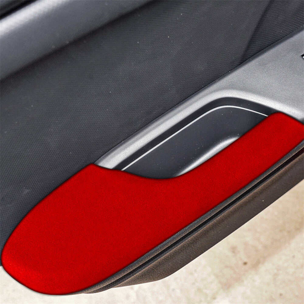 4¡ÁSuede Wine Red Interior Door Armrest Panel Trim for Honda for Civic 10th 2016-2021
