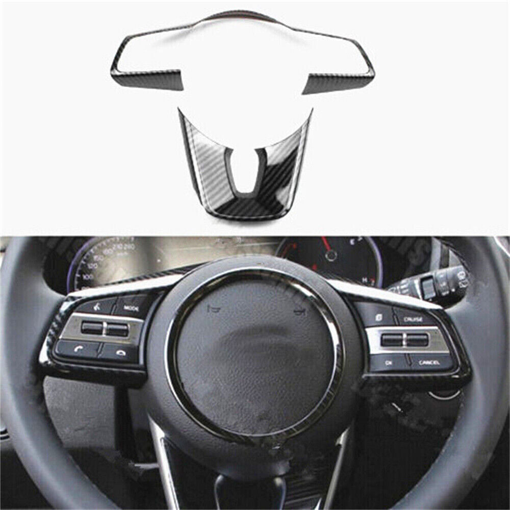 for Kia Seltos 2020-2023 Carbon ABS Steering Wheel Button Frame Cover Trim 2P