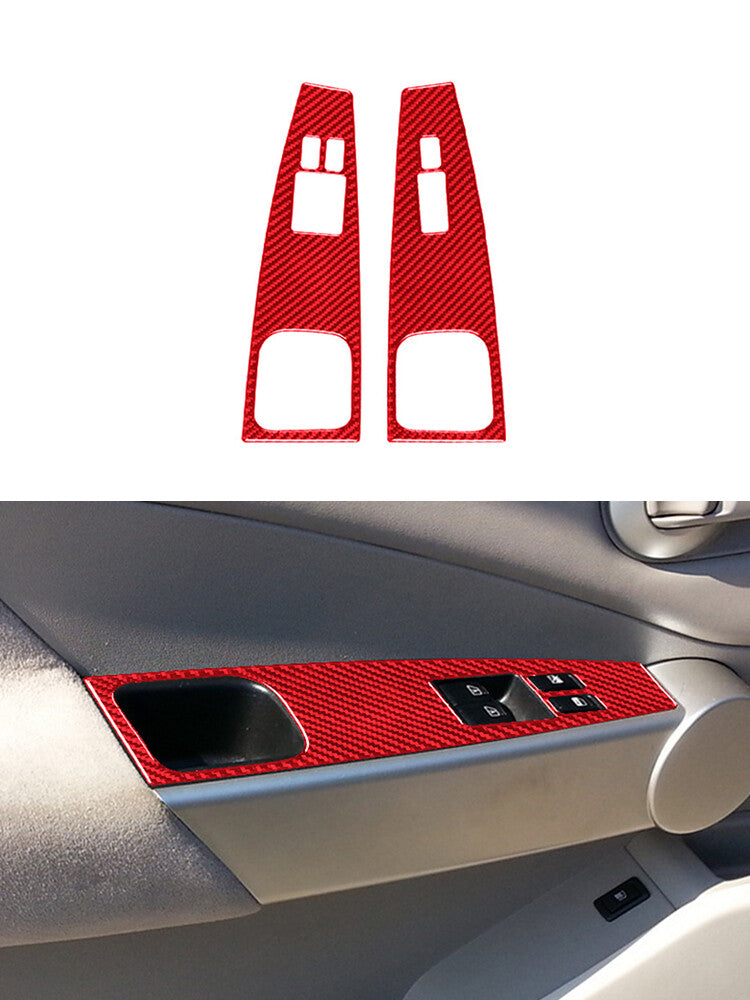 2Pcs Red Front Window Switch Button Trim Cover for Nissan Quest 2004-2006 Type A
