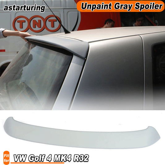Fit for VW for Golf 4 MK4 R32 98-04 Unpaint Gray PU Rear Roof Spoiler Top Window Lip
