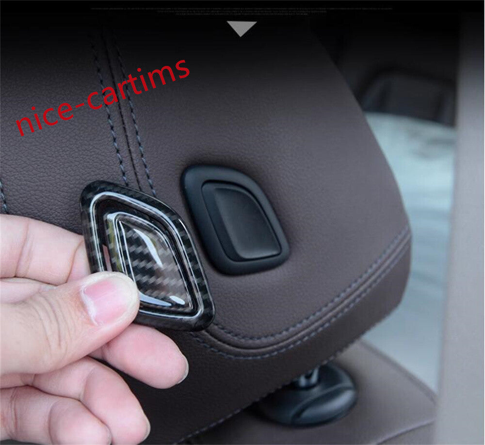 Carbon Fiber ABS Headrest Button Switch Trim for BMW X3 X4 2018+3 Series G20 20+
